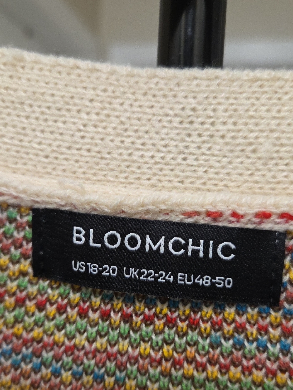BloomChic Beige Tribal Geometric Open Front Cardigan Plus Size 18/20 Boho - Picture 3 of 11